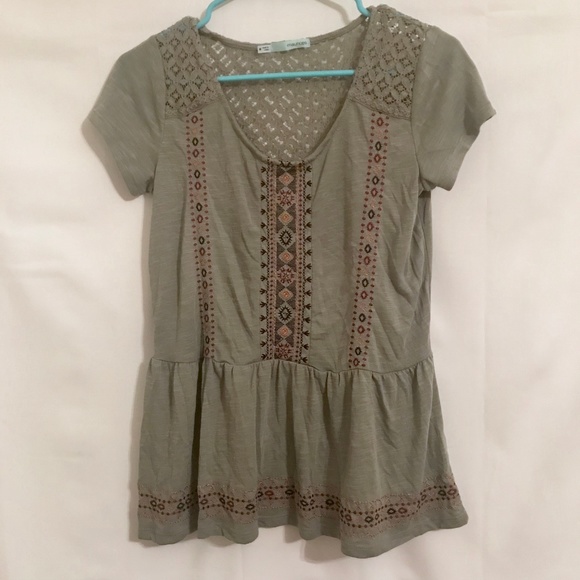 olive peplum top